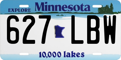 MN license plate 627LBW
