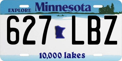 MN license plate 627LBZ