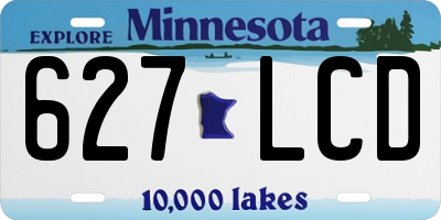 MN license plate 627LCD
