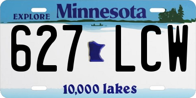 MN license plate 627LCW