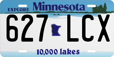 MN license plate 627LCX