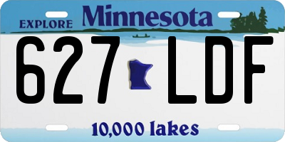 MN license plate 627LDF