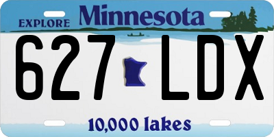 MN license plate 627LDX