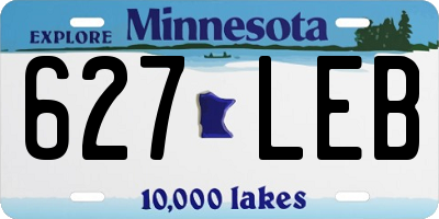 MN license plate 627LEB