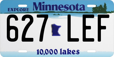 MN license plate 627LEF