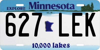 MN license plate 627LEK
