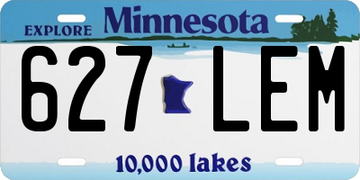 MN license plate 627LEM