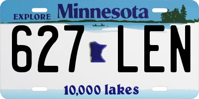 MN license plate 627LEN