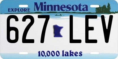 MN license plate 627LEV