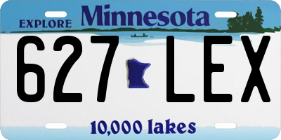 MN license plate 627LEX