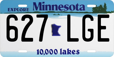 MN license plate 627LGE