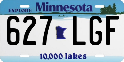 MN license plate 627LGF