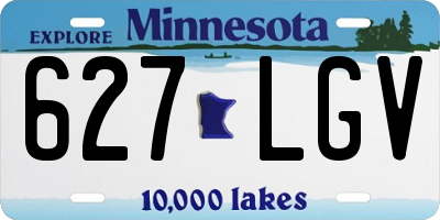 MN license plate 627LGV
