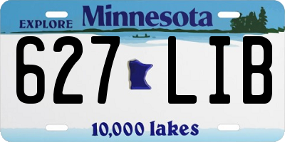 MN license plate 627LIB