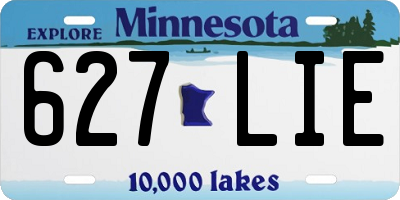 MN license plate 627LIE
