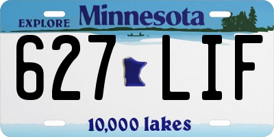 MN license plate 627LIF