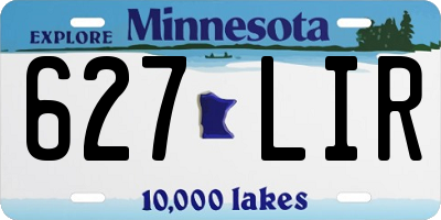 MN license plate 627LIR