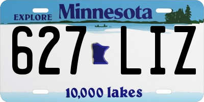 MN license plate 627LIZ