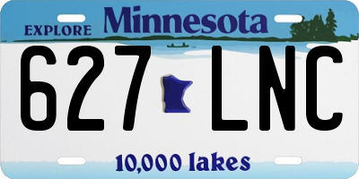 MN license plate 627LNC