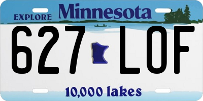 MN license plate 627LOF
