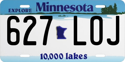 MN license plate 627LOJ