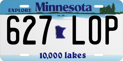 MN license plate 627LOP