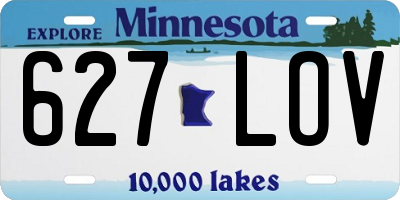 MN license plate 627LOV