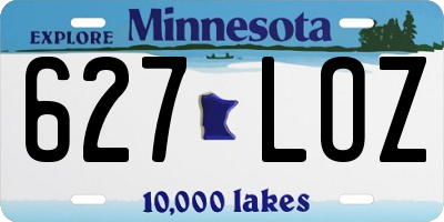MN license plate 627LOZ