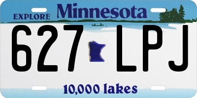 MN license plate 627LPJ