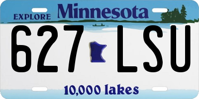 MN license plate 627LSU
