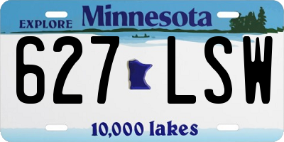 MN license plate 627LSW