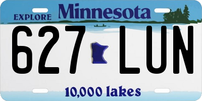 MN license plate 627LUN
