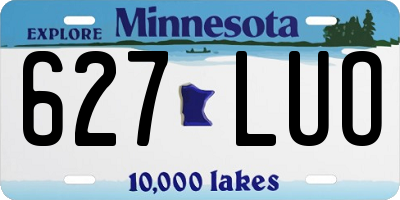 MN license plate 627LUO