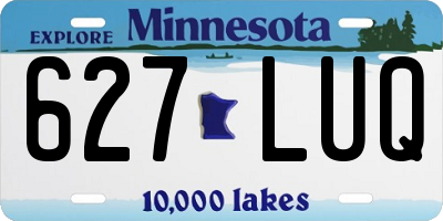 MN license plate 627LUQ