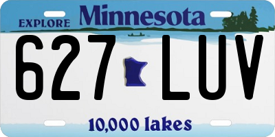 MN license plate 627LUV