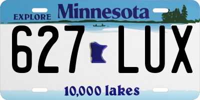 MN license plate 627LUX
