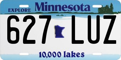 MN license plate 627LUZ