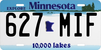 MN license plate 627MIF