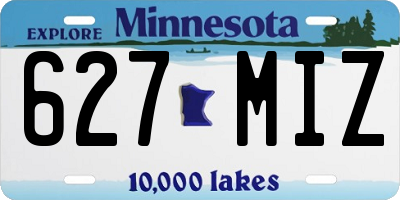 MN license plate 627MIZ