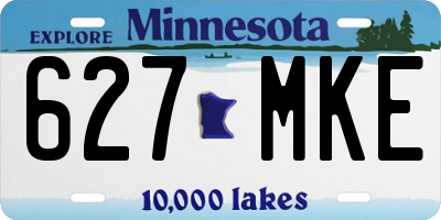 MN license plate 627MKE