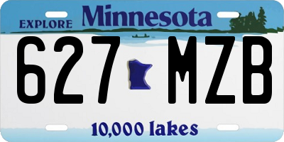 MN license plate 627MZB