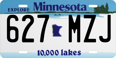 MN license plate 627MZJ