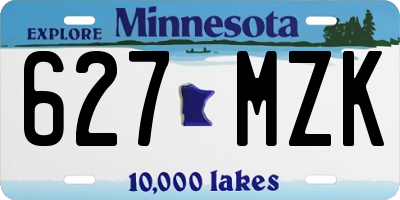 MN license plate 627MZK