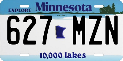 MN license plate 627MZN
