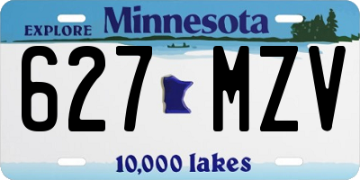 MN license plate 627MZV