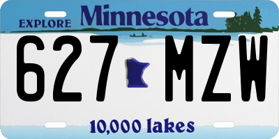 MN license plate 627MZW