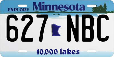 MN license plate 627NBC