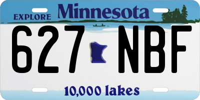 MN license plate 627NBF