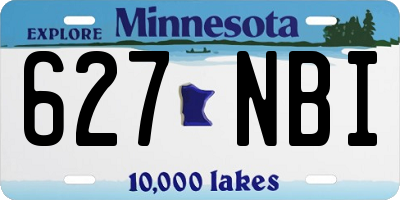 MN license plate 627NBI