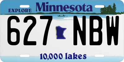 MN license plate 627NBW